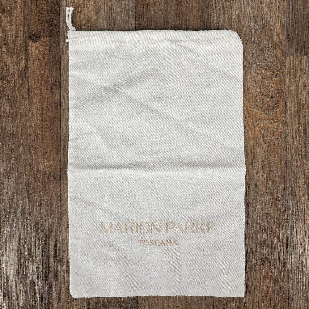 MARION PARKE TOSCANA White Canvas Shoe Dust Bag Storage Pouch
